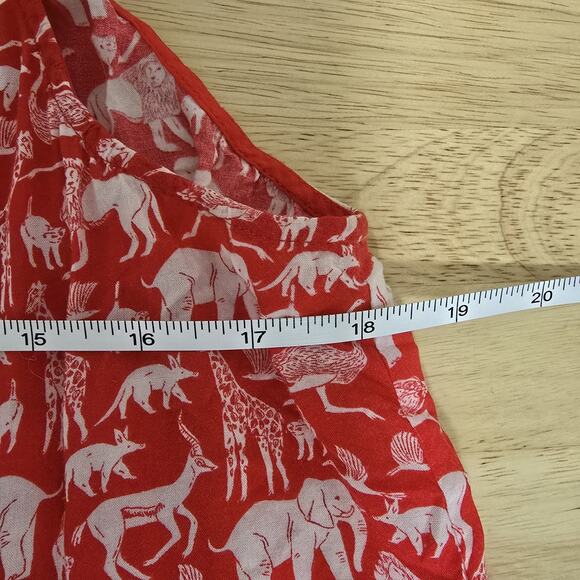 Maeve by Anthropologie Tank Top Womens 6 Animal Print Sleeveless Blouse Red - Picture 6 of 9